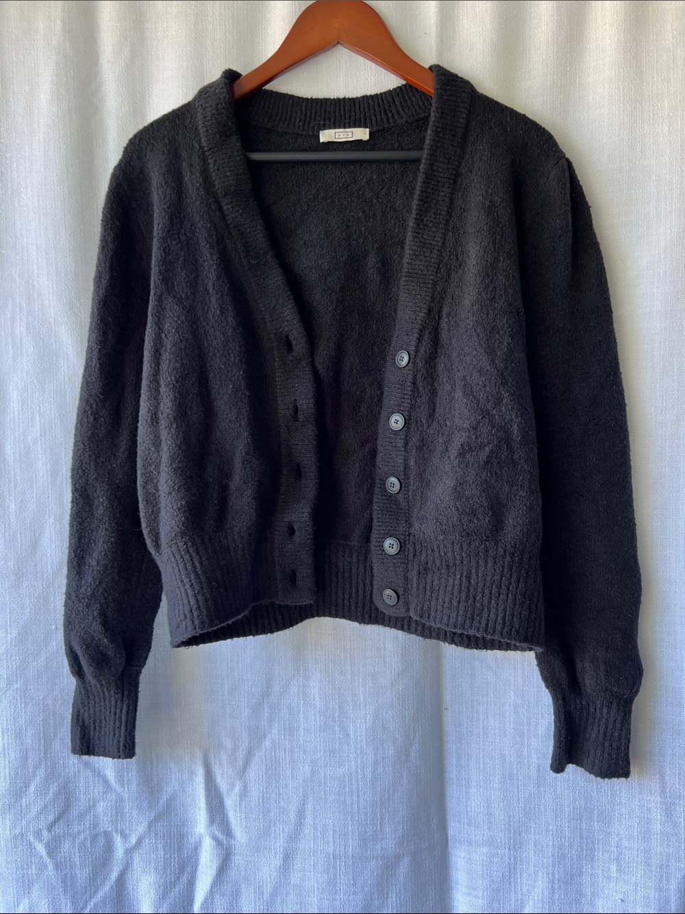 AYR Black V-Neck Button Front Cardigan